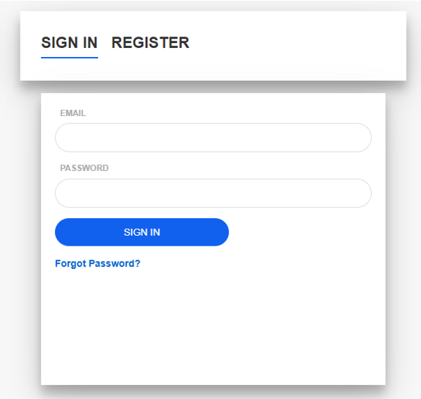 Login screen