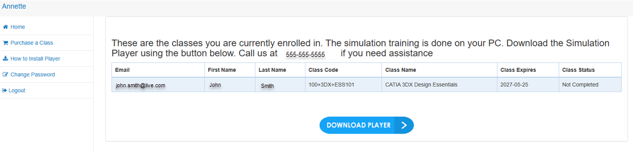 Download Player button